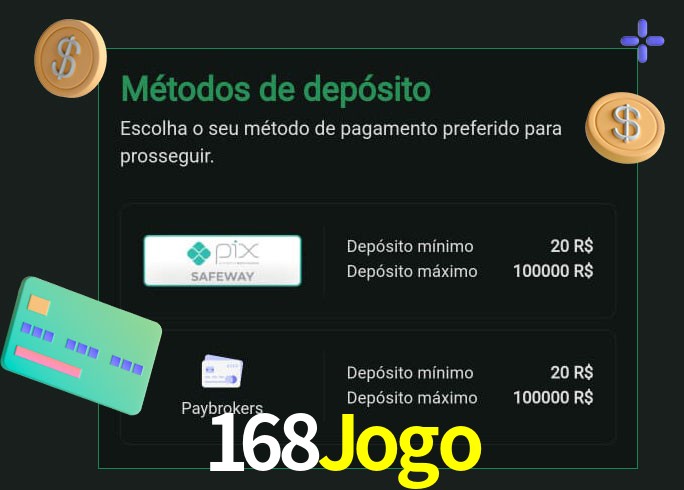 O cassino 168Jogo oferece uma grande variedade de métodos de pagamento